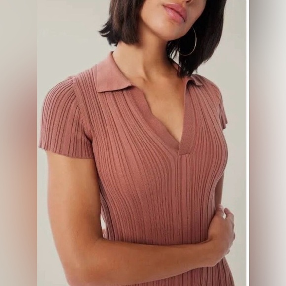 Lita by Ciara Dresses & Skirts - NWT LITA by Ciara ribbed polo dress in cinnamon